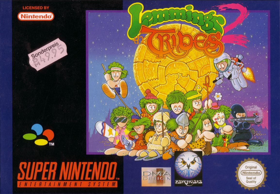 Lemmings 2 box art for Super Famicom